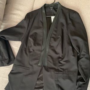 Black Torrid Blazer with faux leather trim